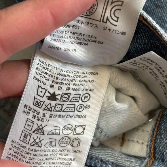 Levi's 517 Cropped Boot Cut Jeans Women's 28 Blue Denim Orange Tab Western Boho - Picture 7 of 14